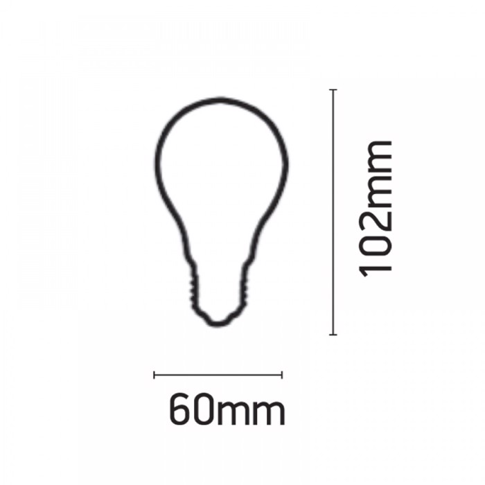 INLIGHT E27 LED Filament Amber Dimmable A60 8W 650Lm 2200K/Thermo 7.27.08.23.1